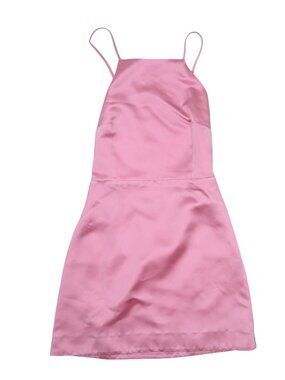 Mirae Satin Open Back Mini Dress in Pink